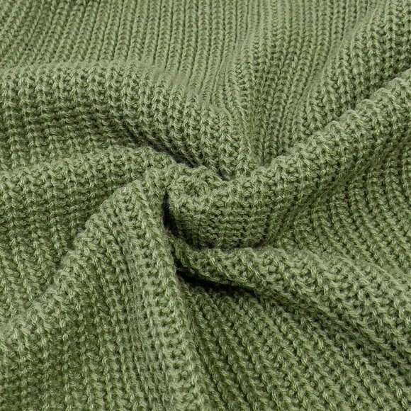 Army Green Casual Women's Solid Drop Shoulder Open Front Cardigan - Picture 5 of 8